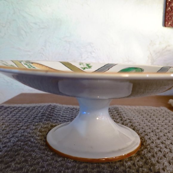 Source Unknown Dining Vintage Italian Hand Painted Pedestal Footed